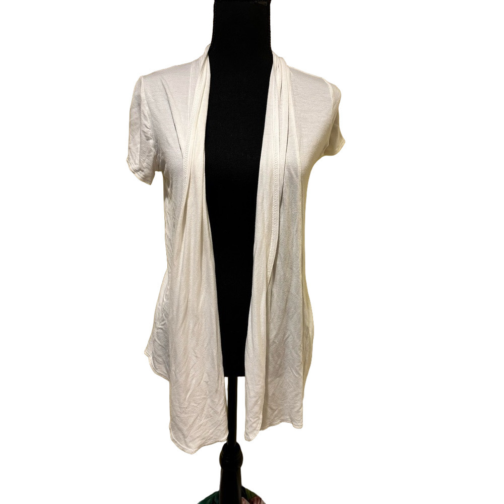 WHITE JUSTICE SHORT SLEEVE CARDIGAN